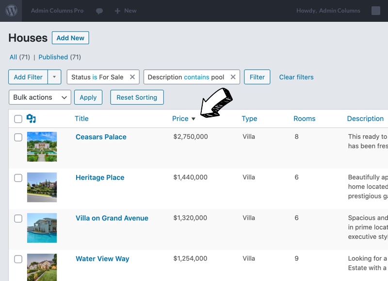 Sortable columns within the WordPress admin