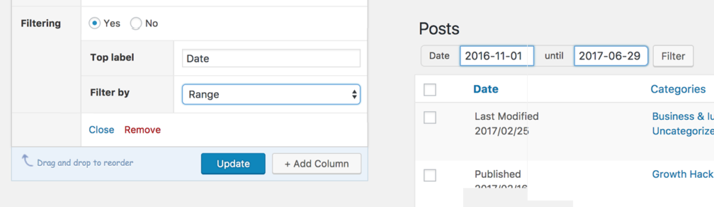 Filtering dates within a range