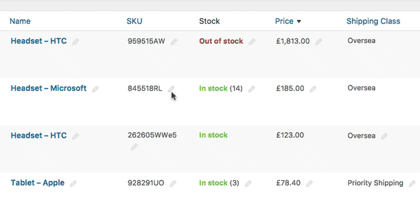 Inline editing WooCommerce products with Admin Columns Inline editing WooCommerce products