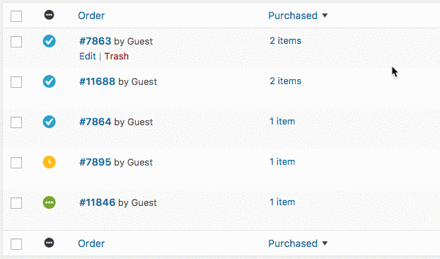 WooCommerce Purchased Column