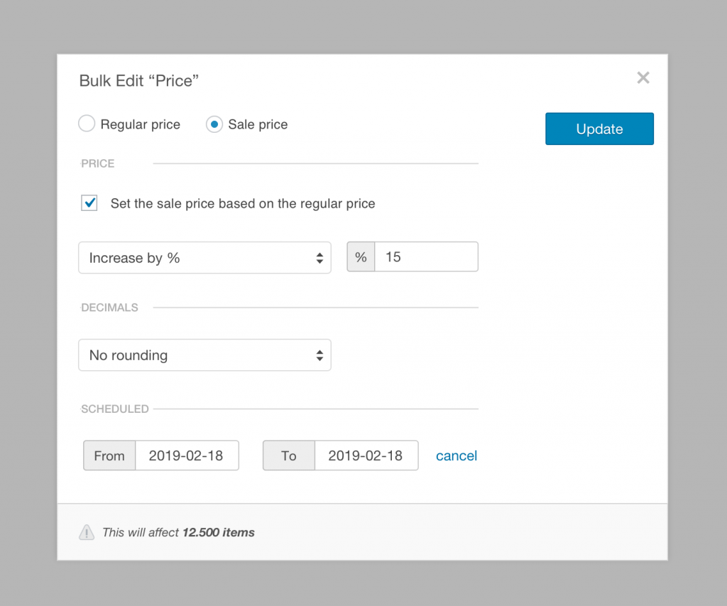 WooCommerce Bulk Edit Price