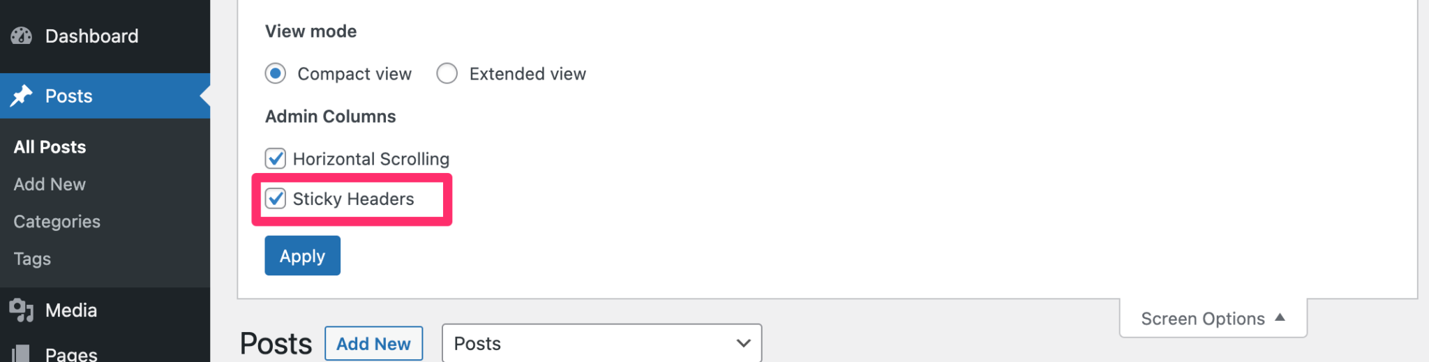 Release 5 5 2 gravity forms support and sticky headers blog admin
