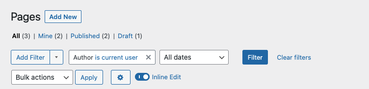 Print screen of the new 'is current user' operator.