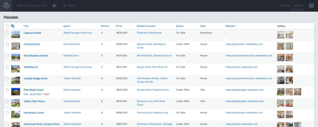 Example of and optimized column set for large desktop without responsive tables