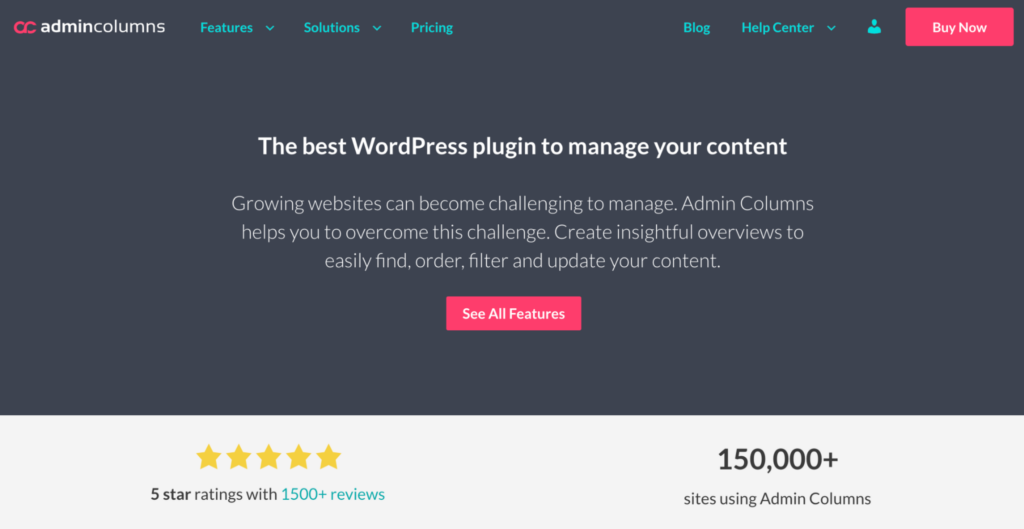 Admin Columns Data Management Plugin for WordPress