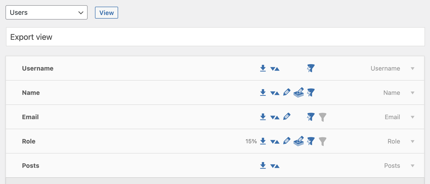 Arrange the columns in the set per your preferences.