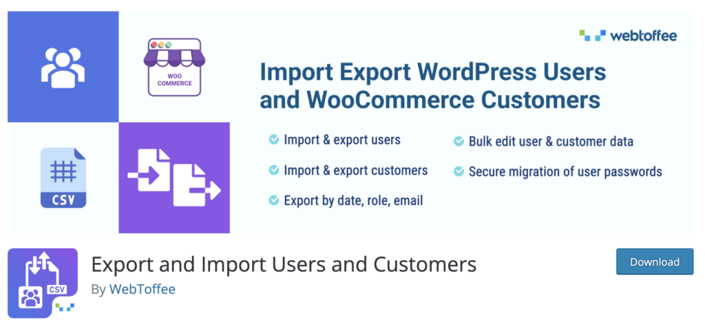 Export and Import Users and Customers WordPress plugin