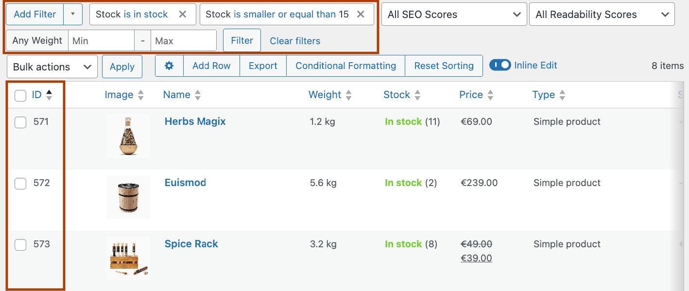 Filtering products for the new coupon