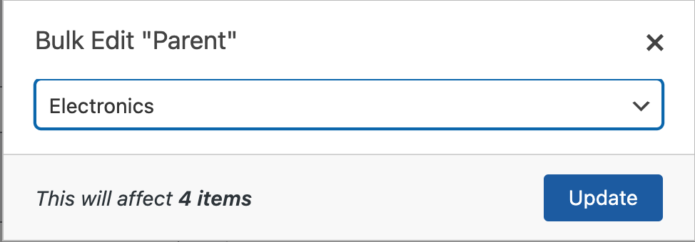 Bulk changing the parent category with Admin Columns