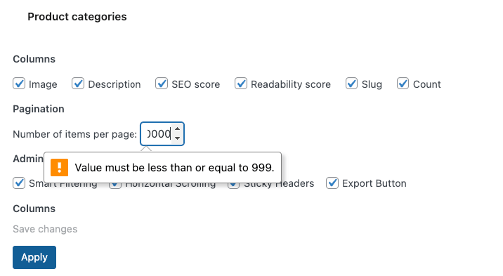 WooCommerce items on page limitation 