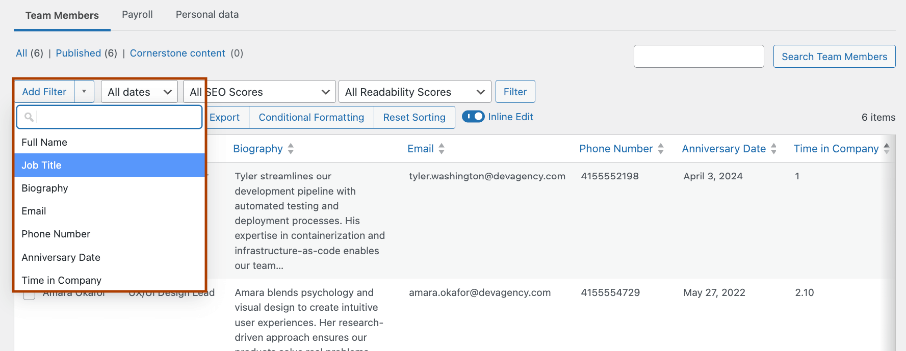 3 – Smart filtering for a custom post type