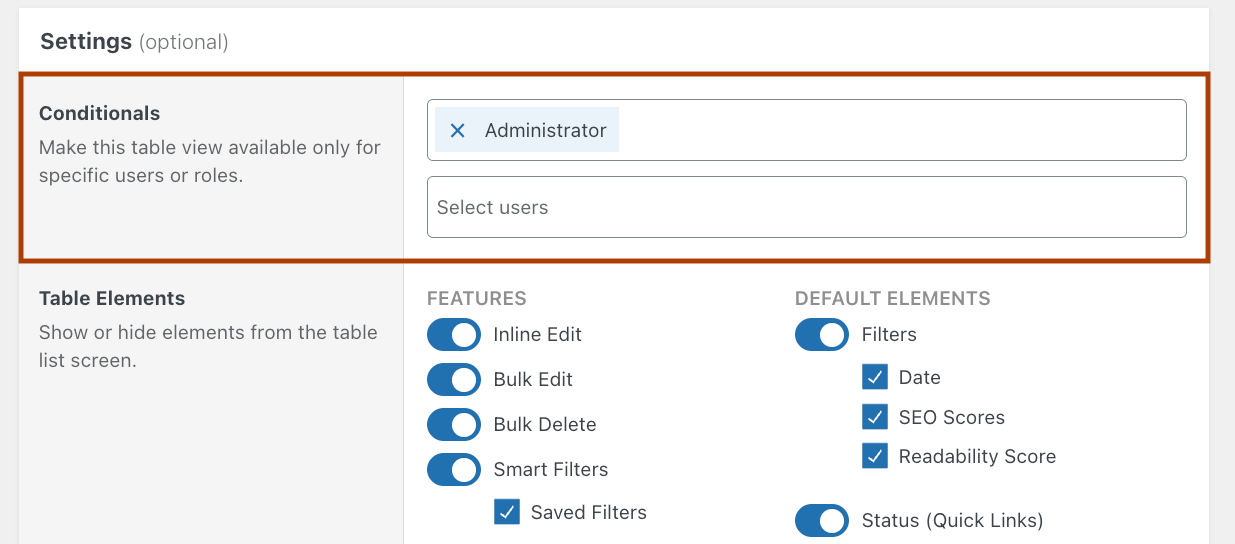 5 – Making a table view available for the administrator only