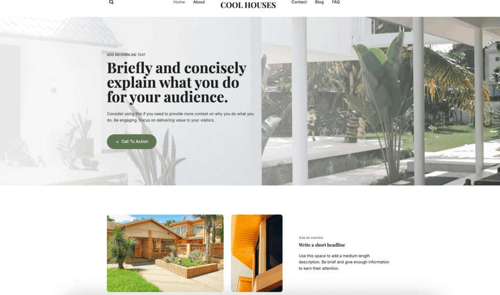 Kadence Theme demo site for real estate
