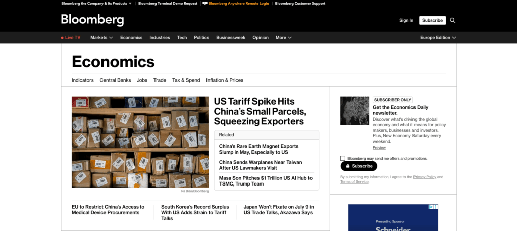 1 – Bloomberg homepage