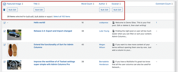 11 – Bulk editing posts
