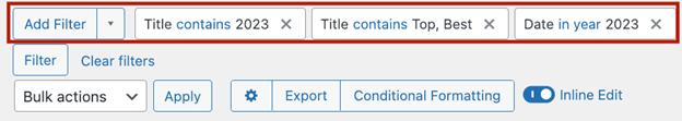 10 – Applying multiple filters to posts
