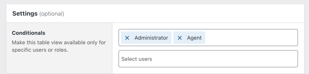 22 – Setting user role restrictions for a specific table view