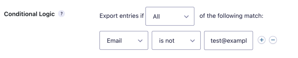 4 – Conditional logic field for export