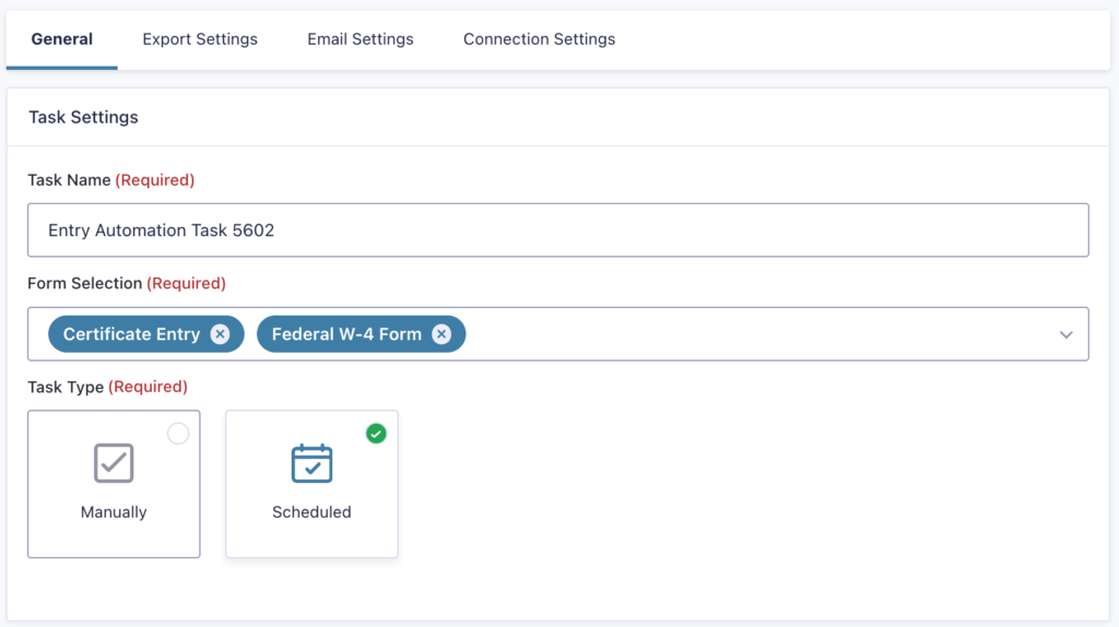 8 – Creating a multiple-form automation task in Entry Automation