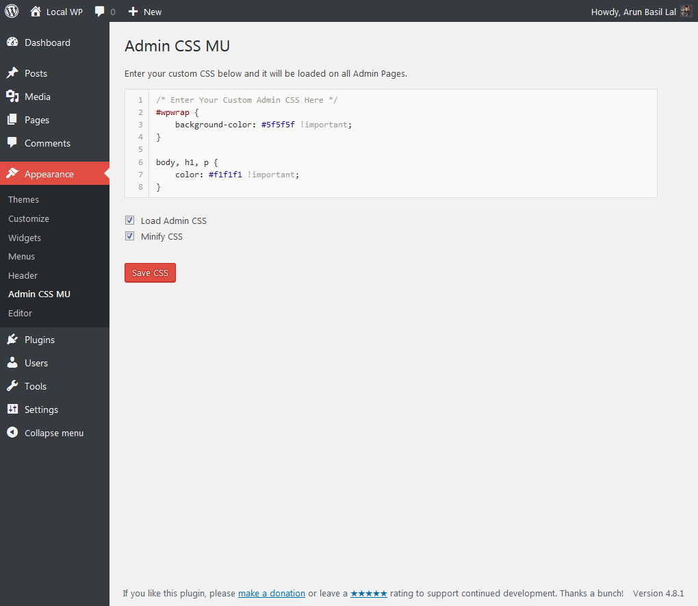 19 - Admin CSS MU interface