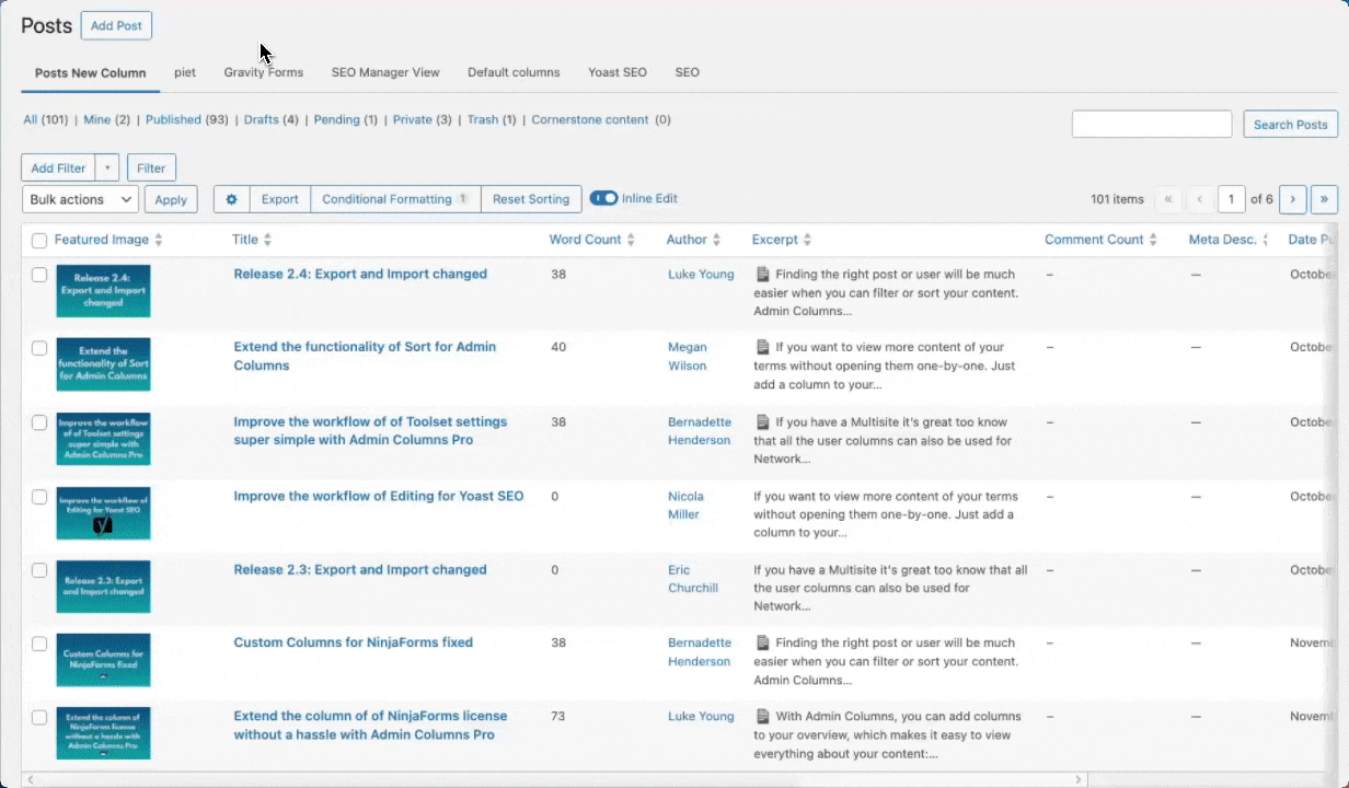 21 - Switching between different table views in Admin Columns