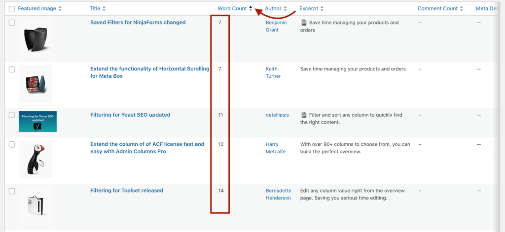 26 - Sorting posts by word count