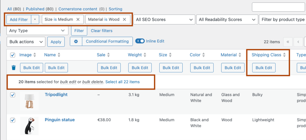 27 - Bulk edit filtered products