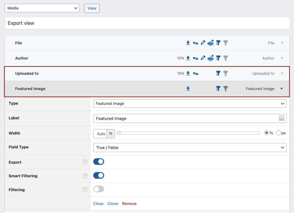 6 - Adding custom columns to the Media list table