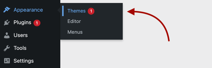 6 - Navigating to the Themes section in WordPress