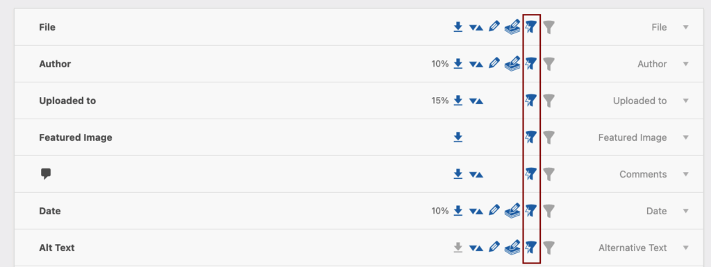 7 - Enabling the smart filtering feature for columns